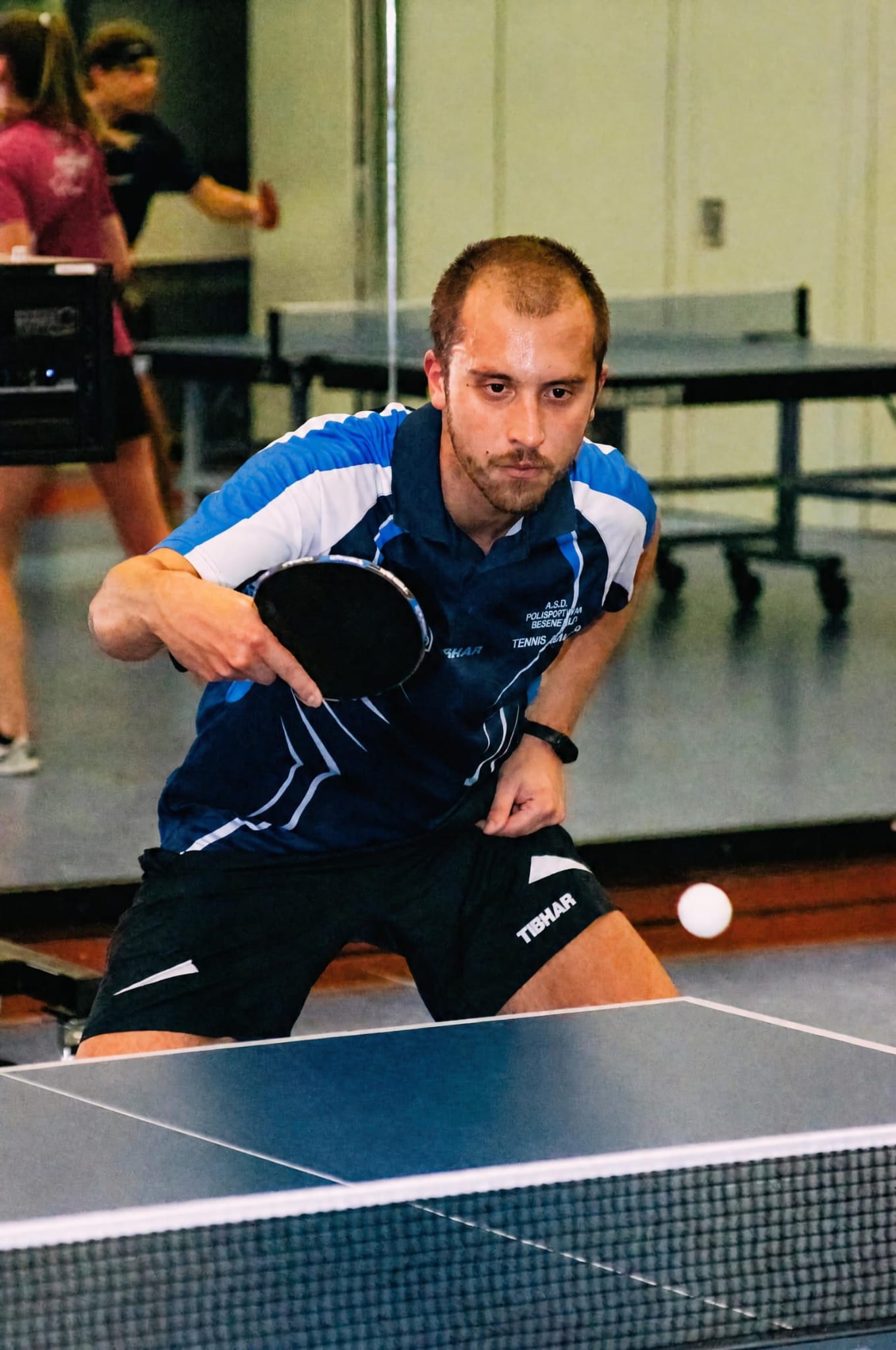 Giacomo playing table tennis